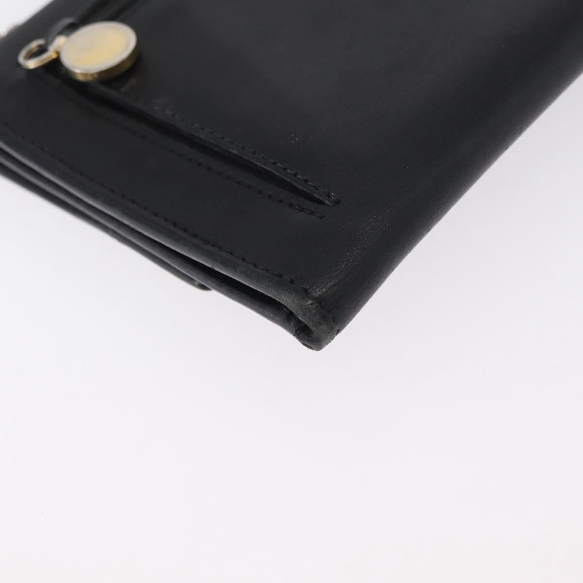 Salvatore Ferragamo Gancini Shoulder Bag Leather Gold Black Auth 173272