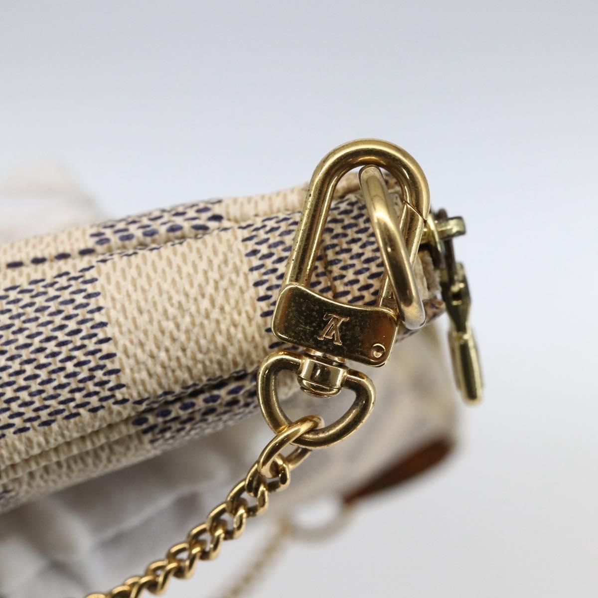 LOUIS VUITTON Damier Azur Mini Pochette Accessoires Pouch N63005 LV Auth 173274A
