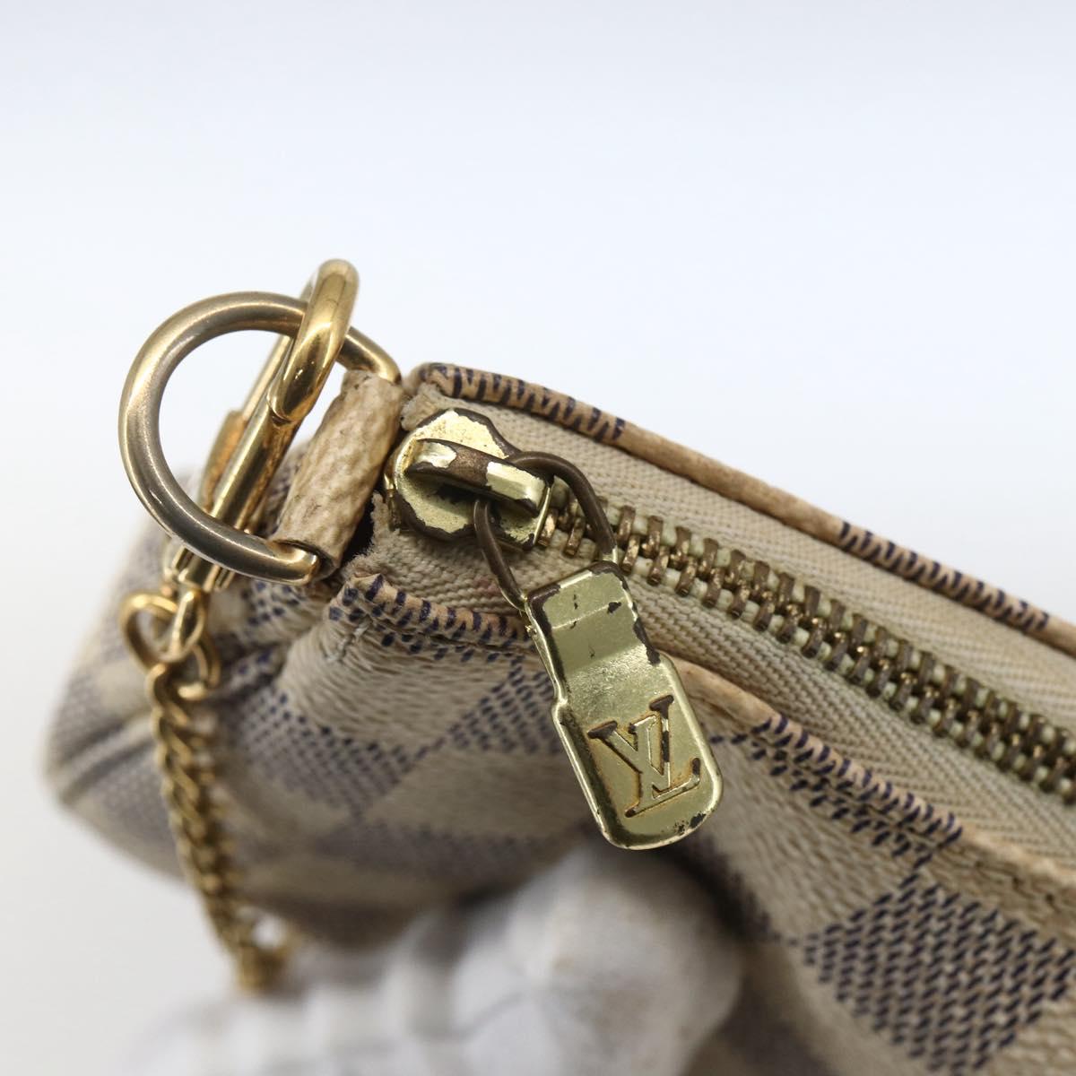 LOUIS VUITTON Damier Azur Mini Pochette Accessoires Pouch N63005 LV Auth 173274A