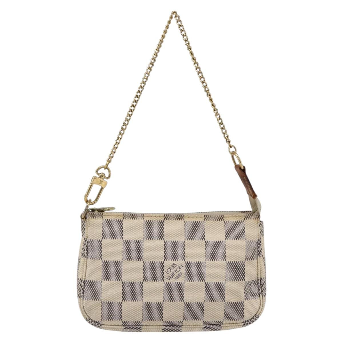LOUIS VUITTON Damier Azur Mini Pochette Accessoires Pouch N63005 LV Auth 173274A