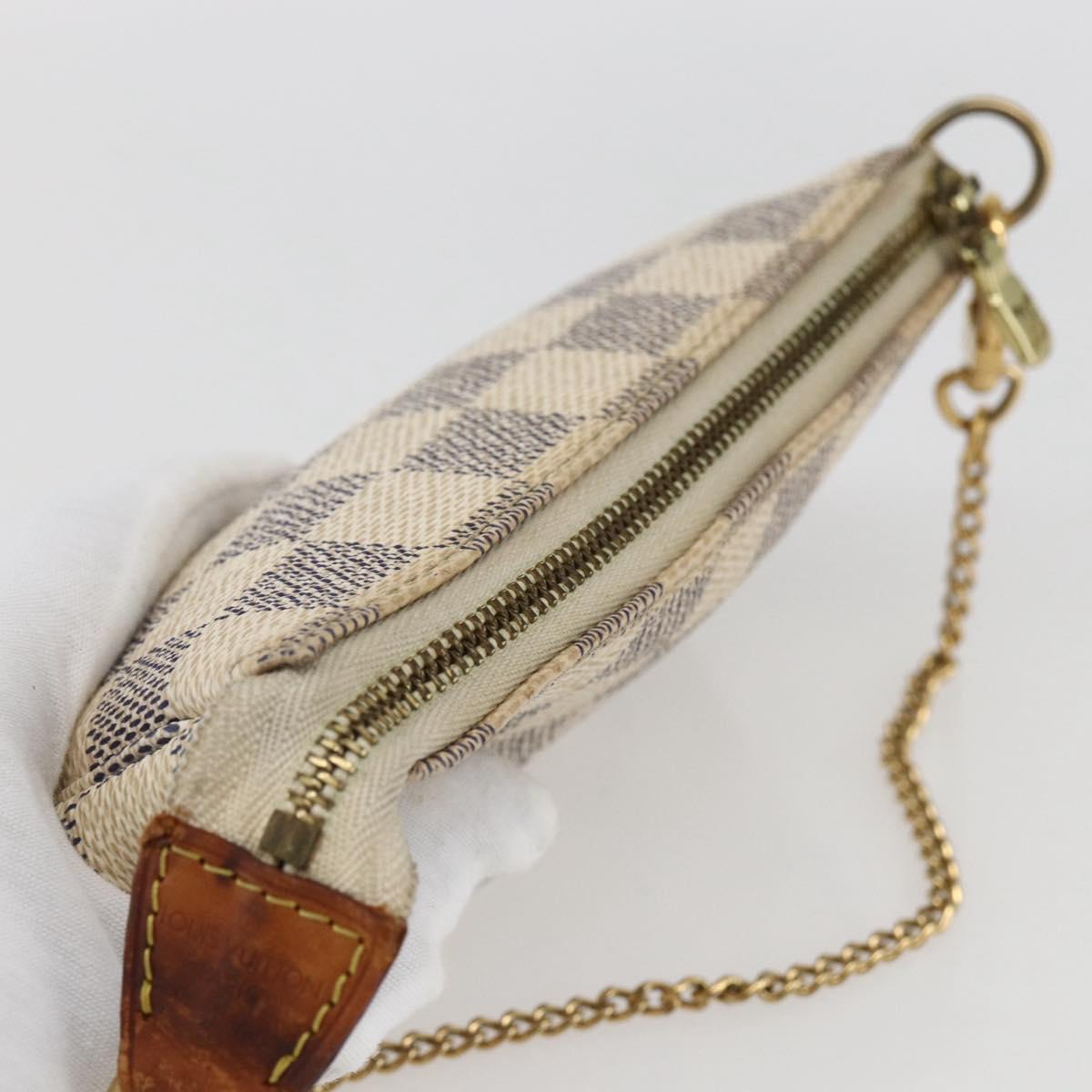 LOUIS VUITTON Damier Azur Mini Pochette Accessoires Pouch N63005 LV Auth 173274A