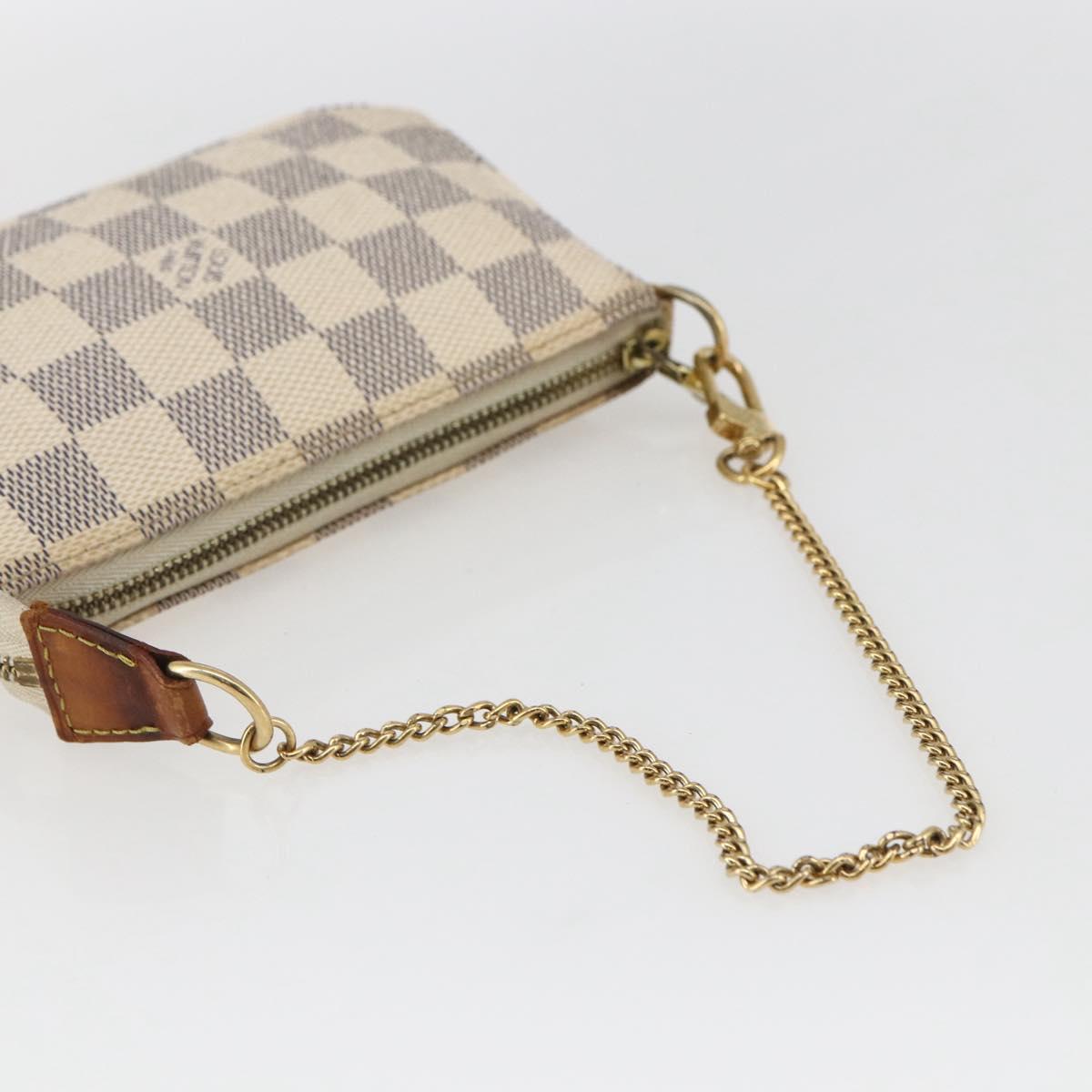 LOUIS VUITTON Damier Azur Mini Pochette Accessoires Pouch N63005 LV Auth 173274A