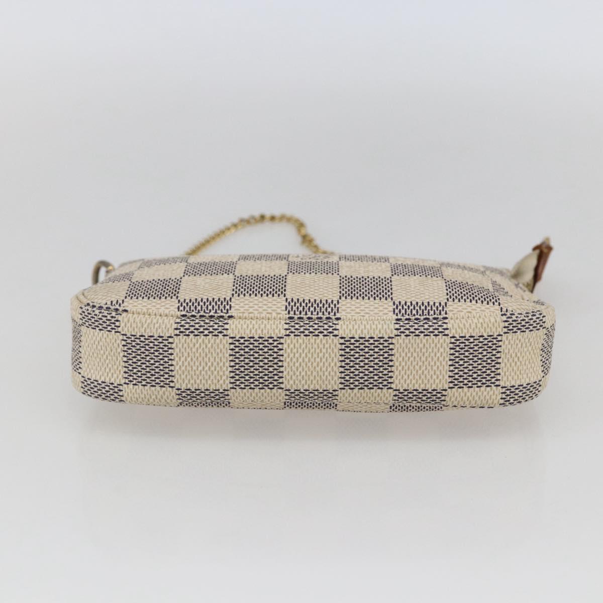 LOUIS VUITTON Damier Azur Mini Pochette Accessoires Pouch N63005 LV Auth 173274A