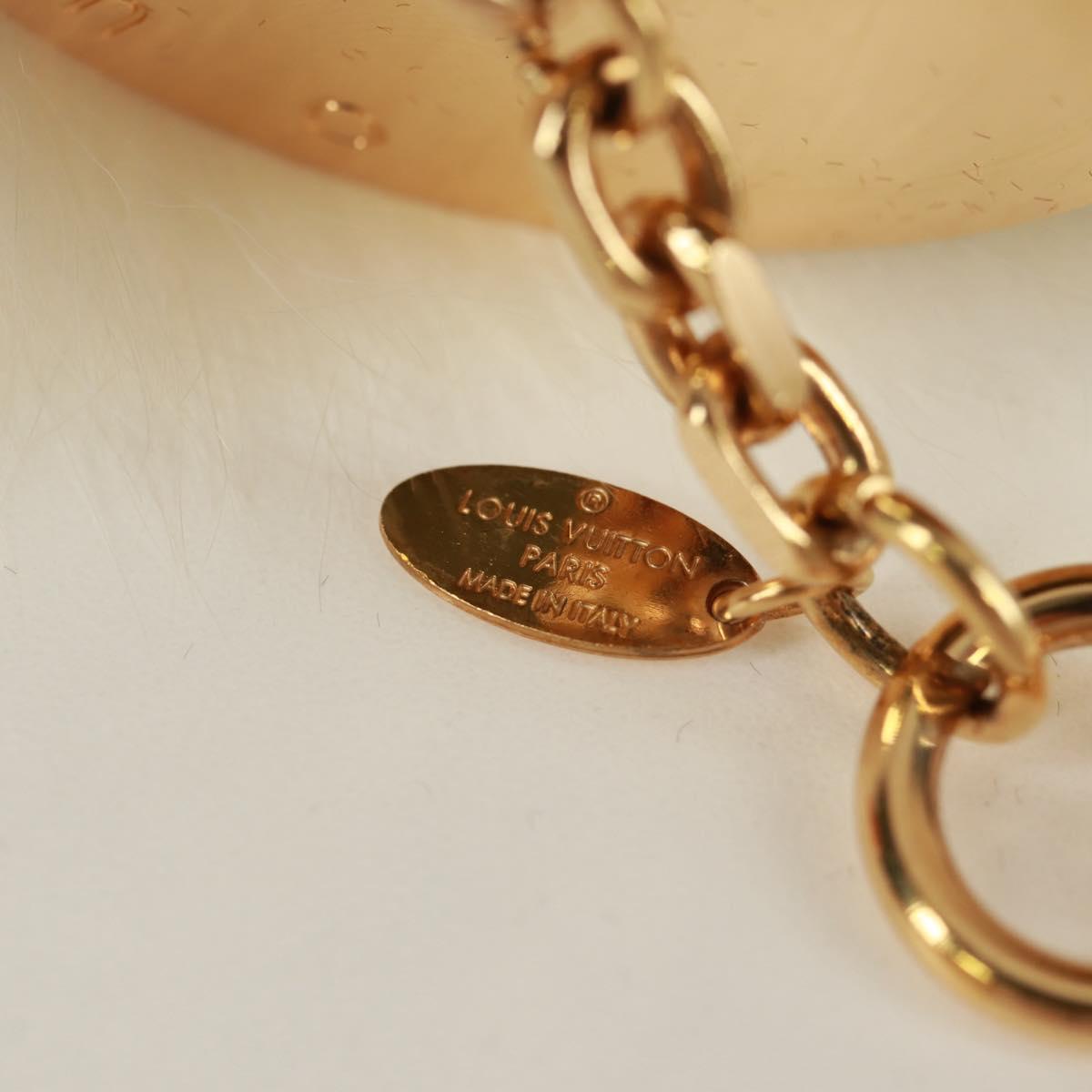 LOUIS VUITTON Fuzzy V Key Holder Fur White Gold M67369 LV Auth 173275M