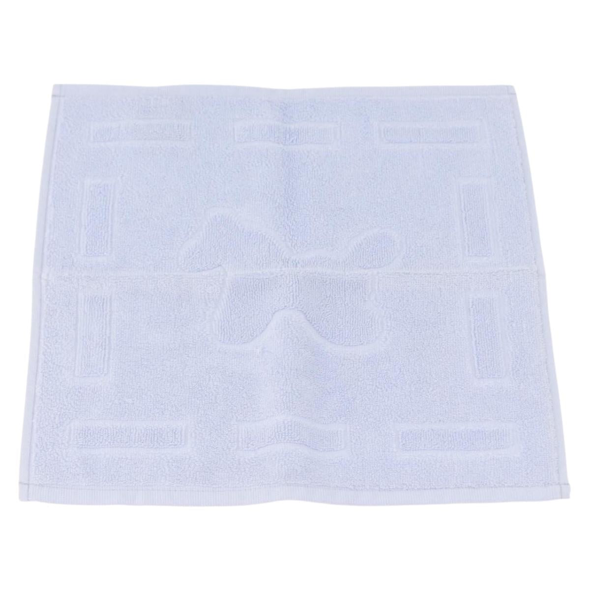 HERMES Towel Cotton 2 Set White Light Blue Auth 173276A