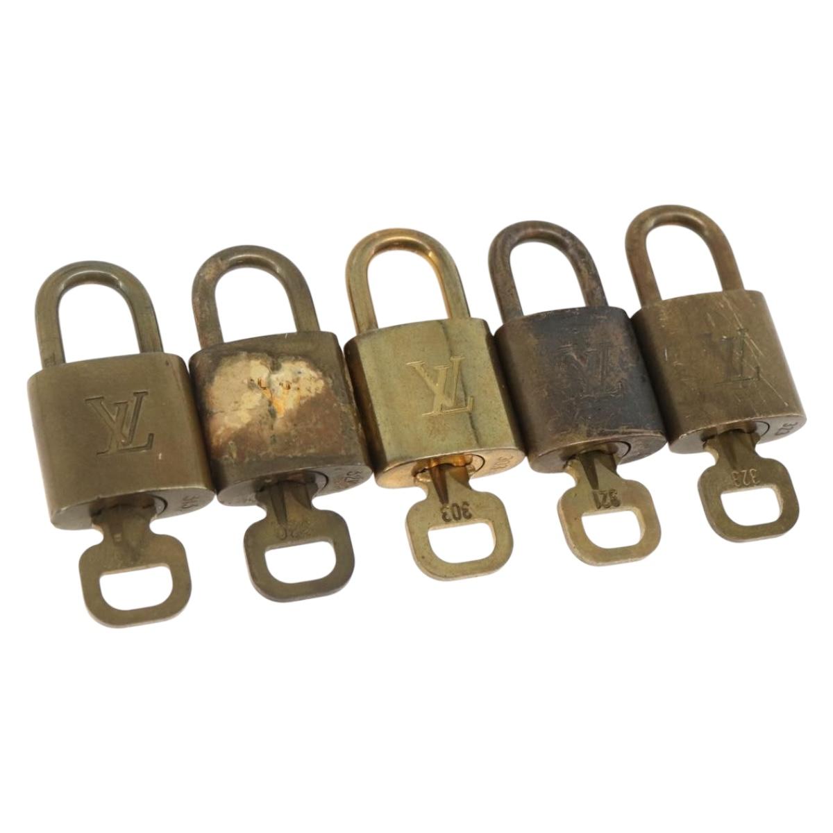LOUIS VUITTON Padlock 5 Set Padlock metal Gold LV Auth 173286