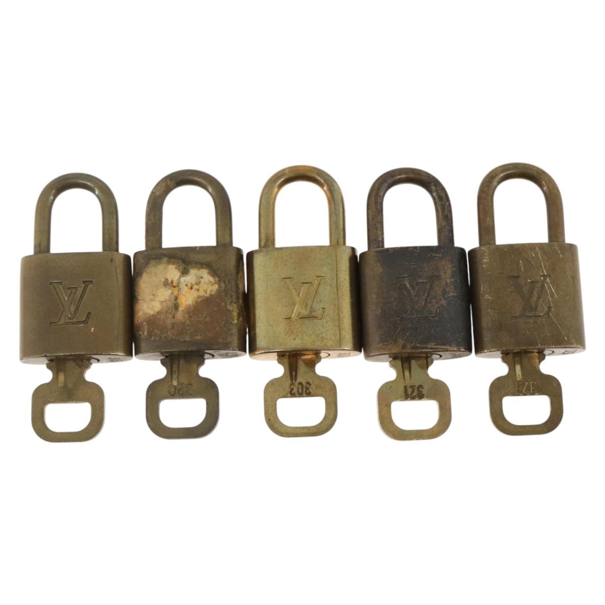 LOUIS VUITTON Padlock 5 Set Padlock metal Gold LV Auth 173286