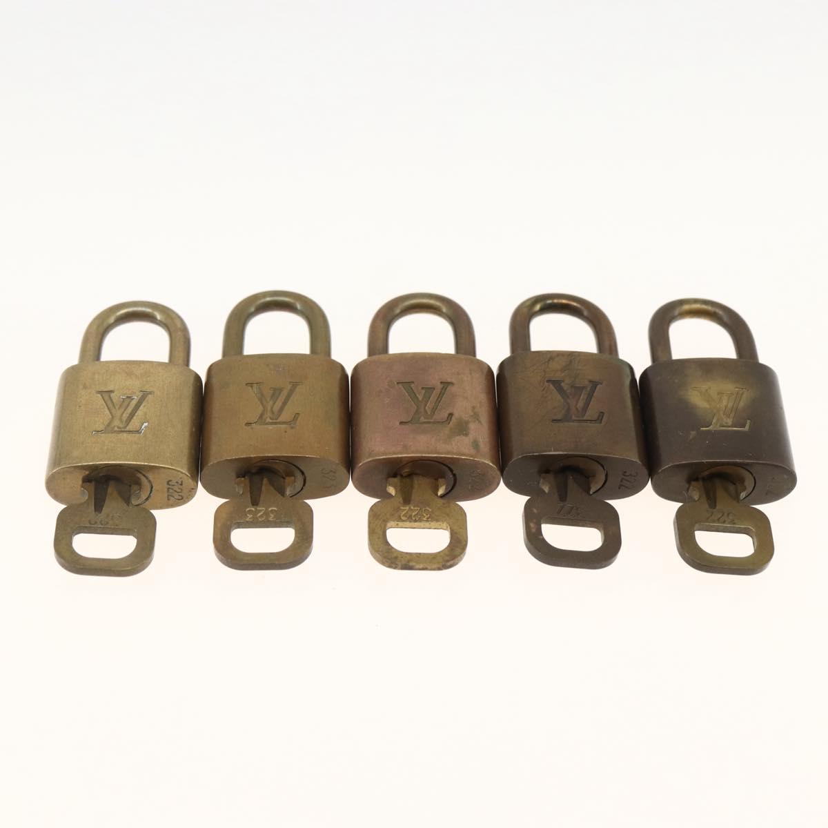 LOUIS VUITTON Padlock 5 Set Padlock metal Gold LV Auth 173287