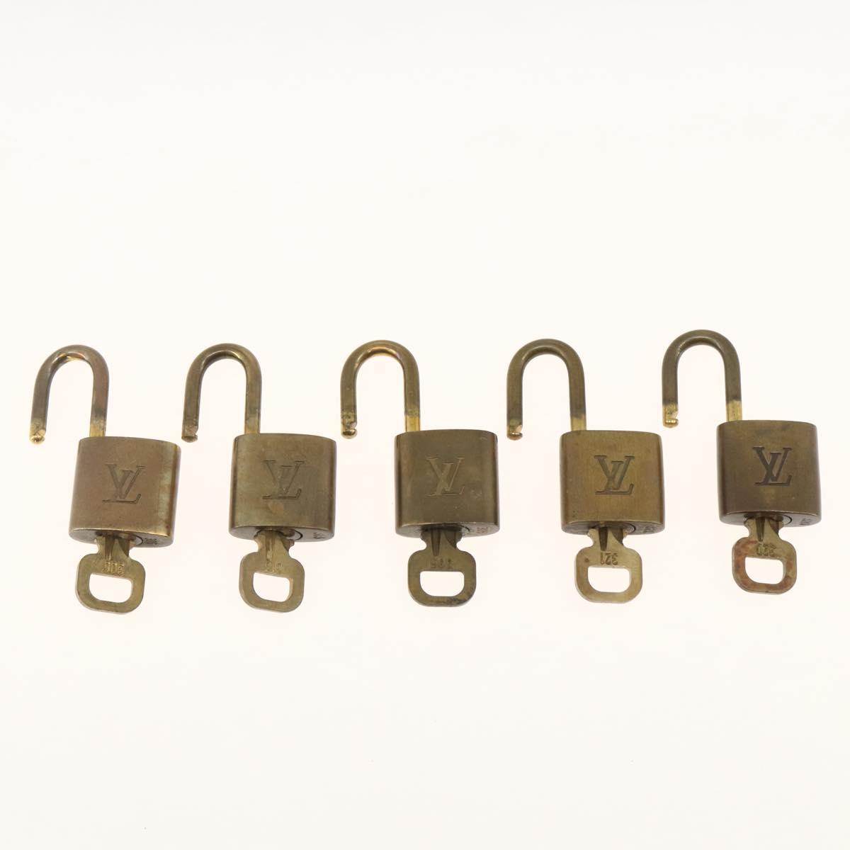 LOUIS VUITTON Padlock 5 Set Padlock metal Gold LV Auth 173288