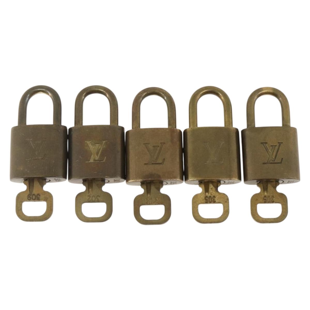 LOUIS VUITTON Padlock 5 Set Padlock metal Gold LV Auth 173294