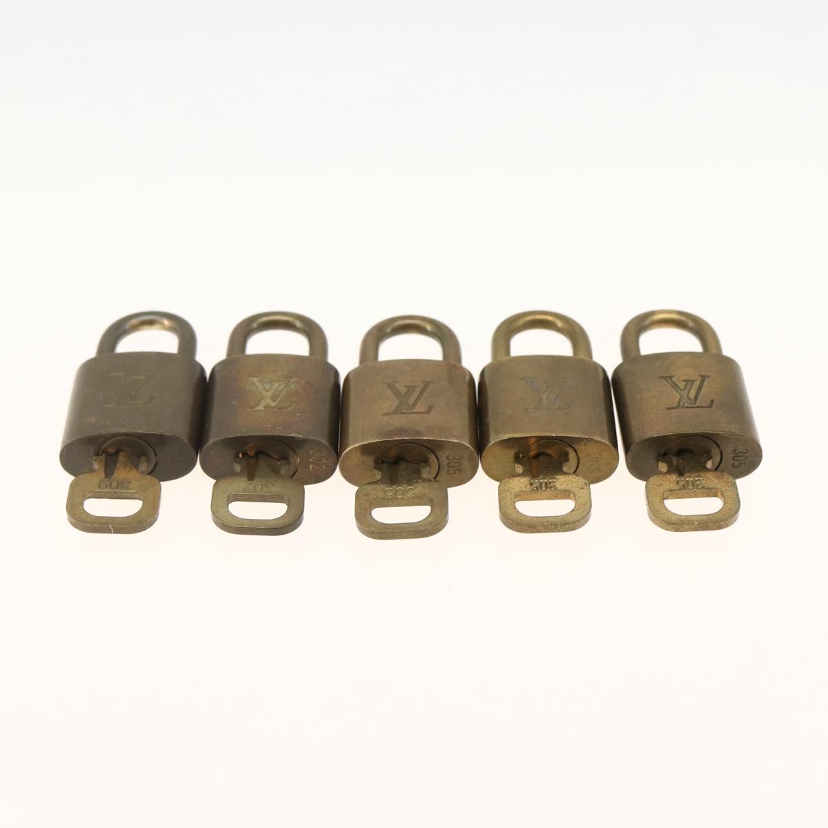 LOUIS VUITTON Padlock 5 Set Padlock metal Gold LV Auth 173294