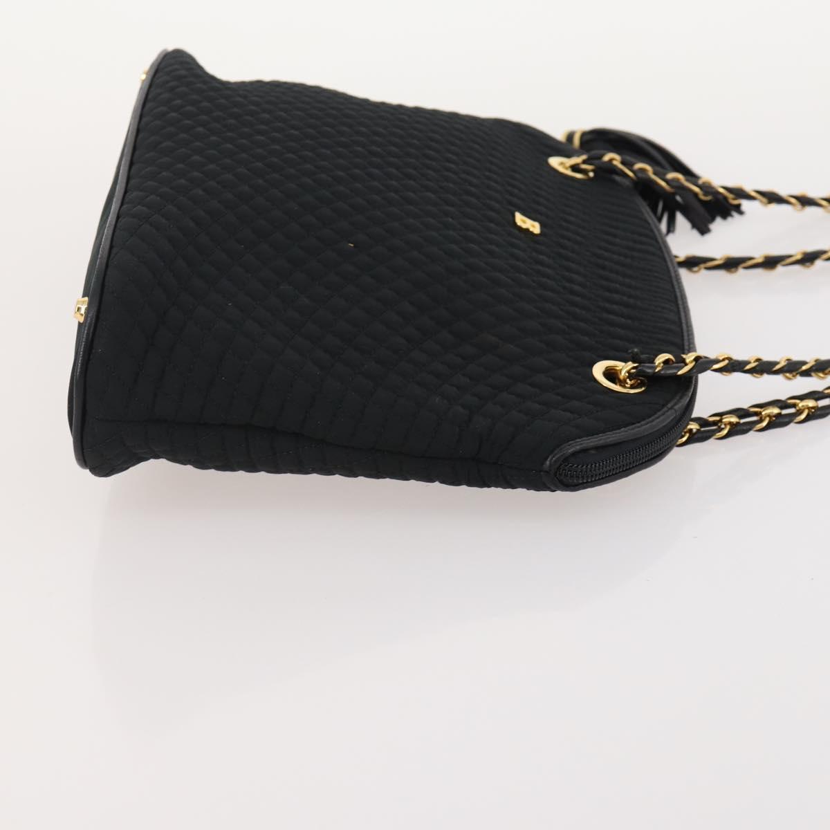 TIFFANY&Co. BALLY Shoulder Bag Nylon Leather 2 Set Black Gold Tone Auth 173297
