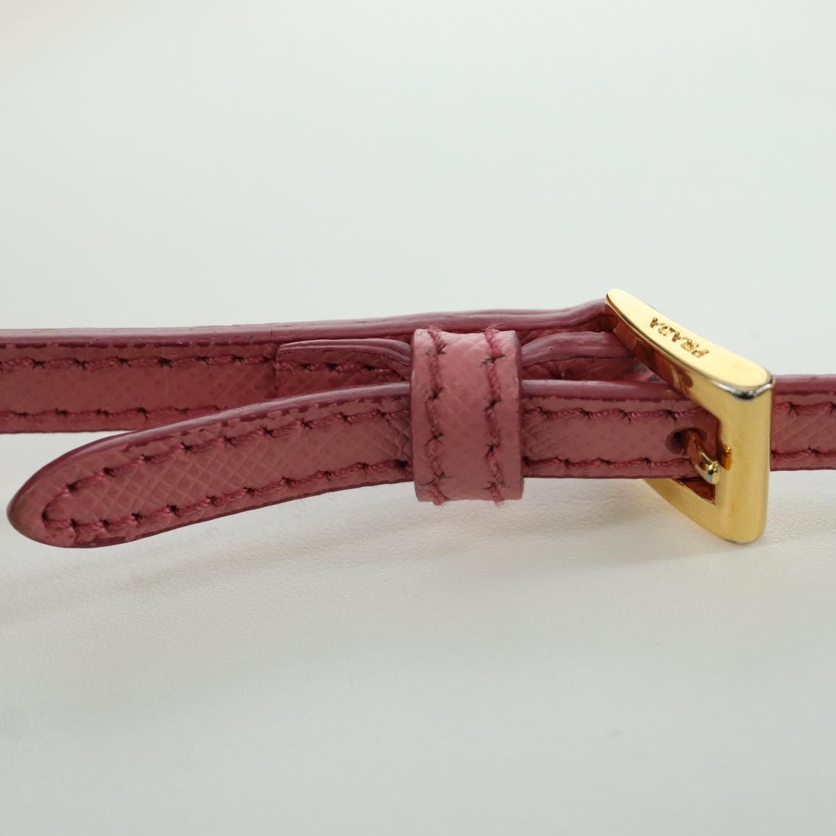 PRADA Hand Bag Nylon 2way Pink Gold Auth 173303A