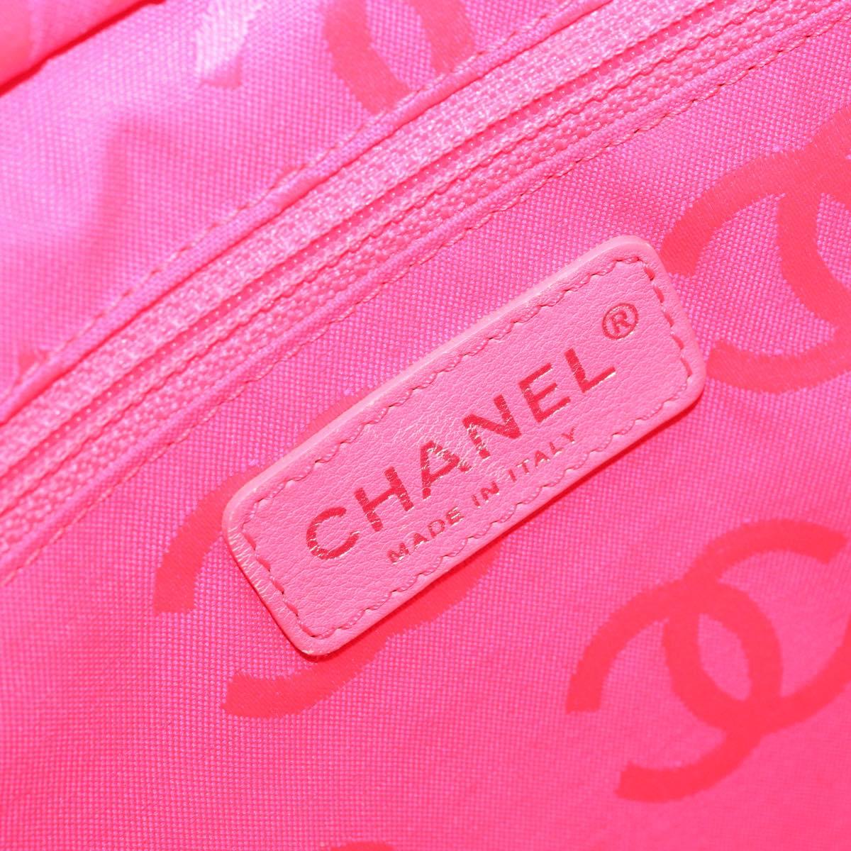 CHANEL Cambon Line Matelasse Tote Bag Lamb Skin Black Silver CC Auth 173305SAM