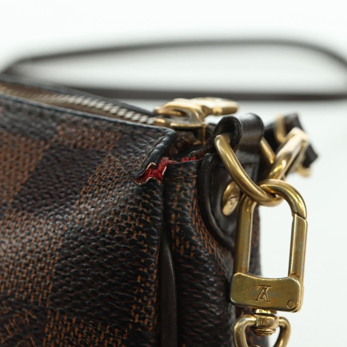 LOUIS VUITTON Damier Ebene Eva Shoulder Bag N55213 LV Auth 173311A