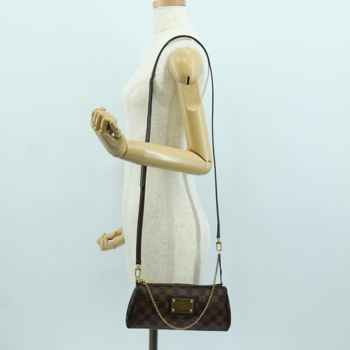 LOUIS VUITTON Damier Ebene Eva Shoulder Bag N55213 LV Auth 173311A