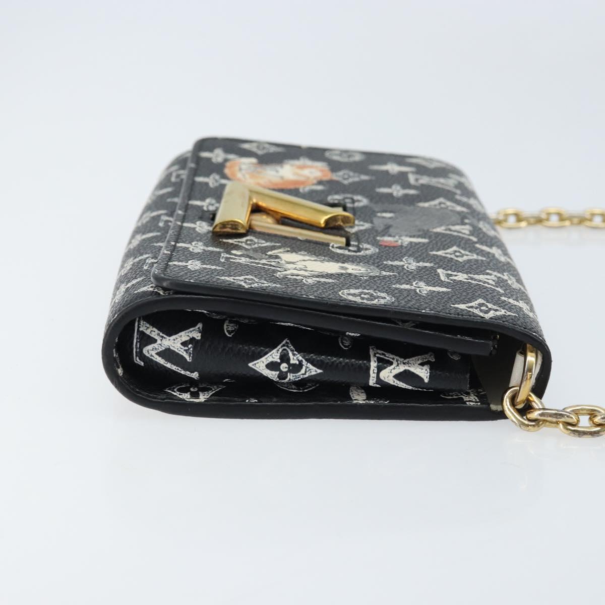 LOUIS VUITTON Catgram Portefeuille Twist Chain Bag Black M63888 LV Auth 173312SM