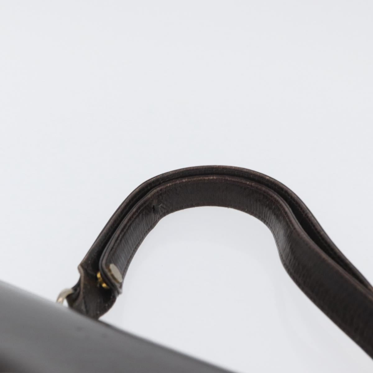 GUCCI Shoulder Bag Leather Brown Gold Auth 173328