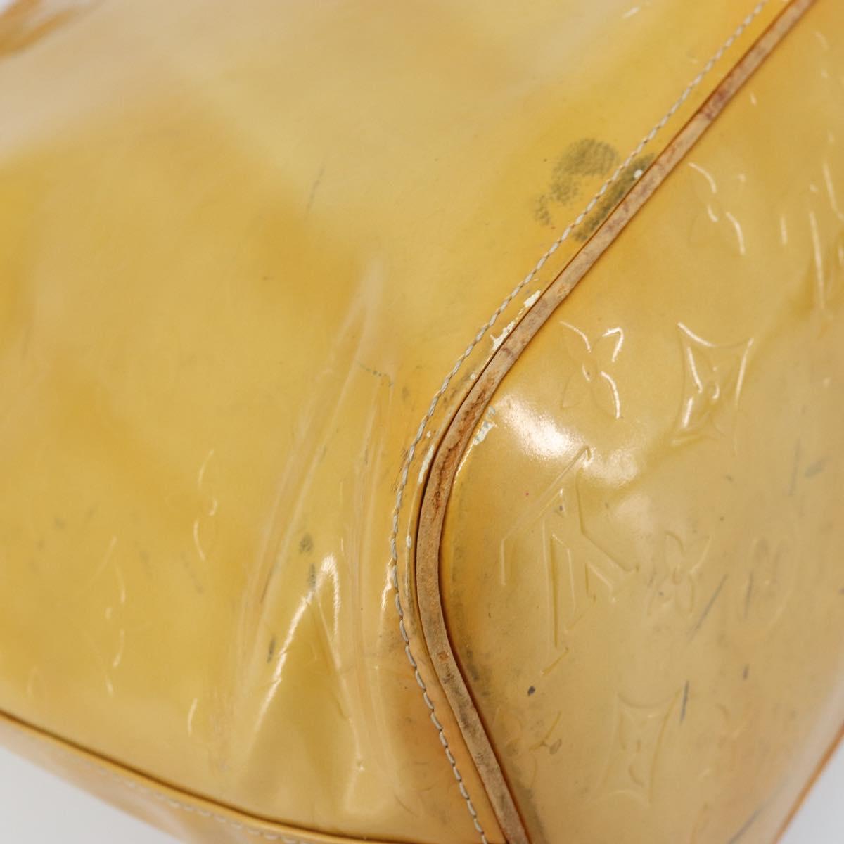 LOUIS VUITTON Monogram Vernis Houston Hand Bag Beige M91004 LV Auth 173330