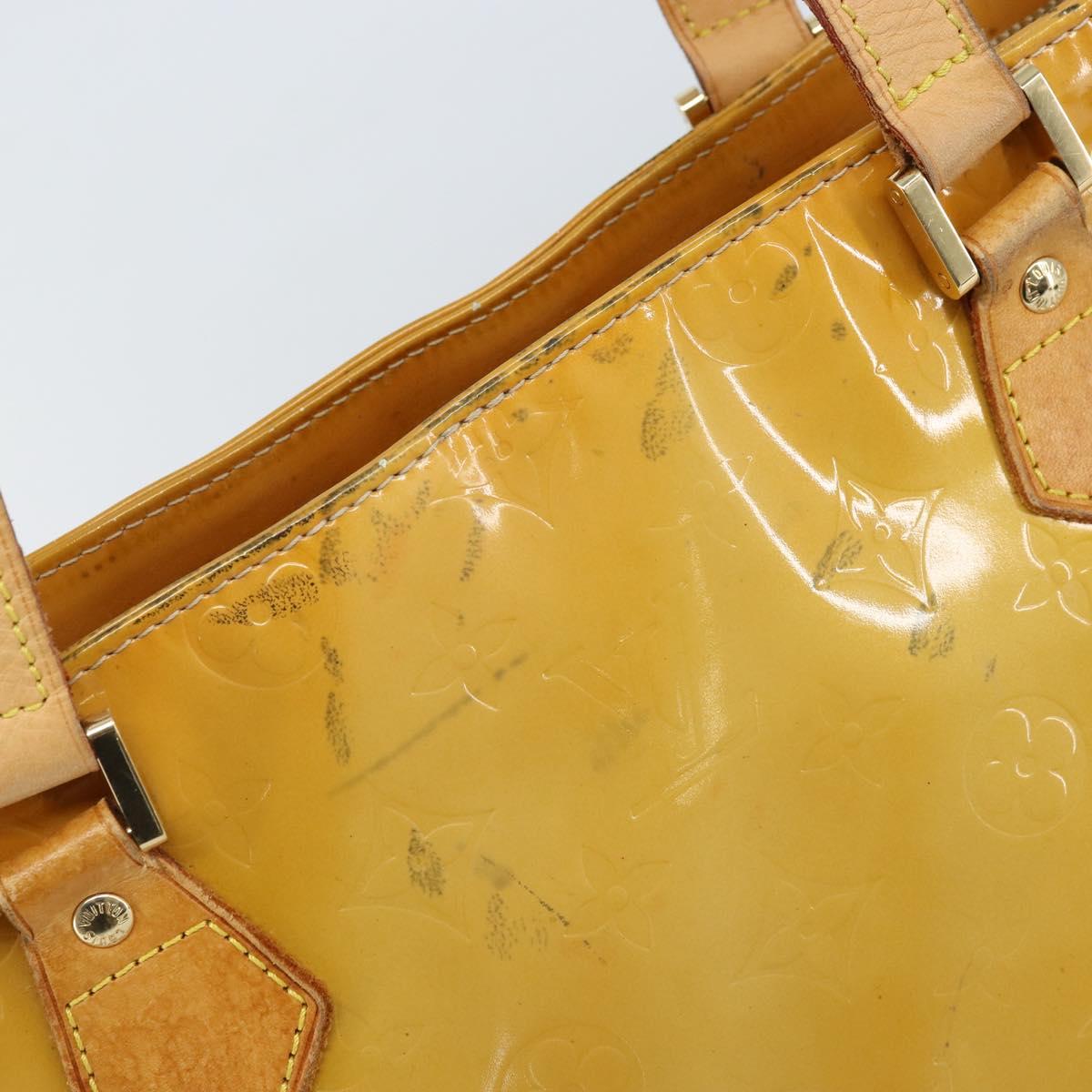 LOUIS VUITTON Monogram Vernis Houston Hand Bag Beige M91004 LV Auth 173330