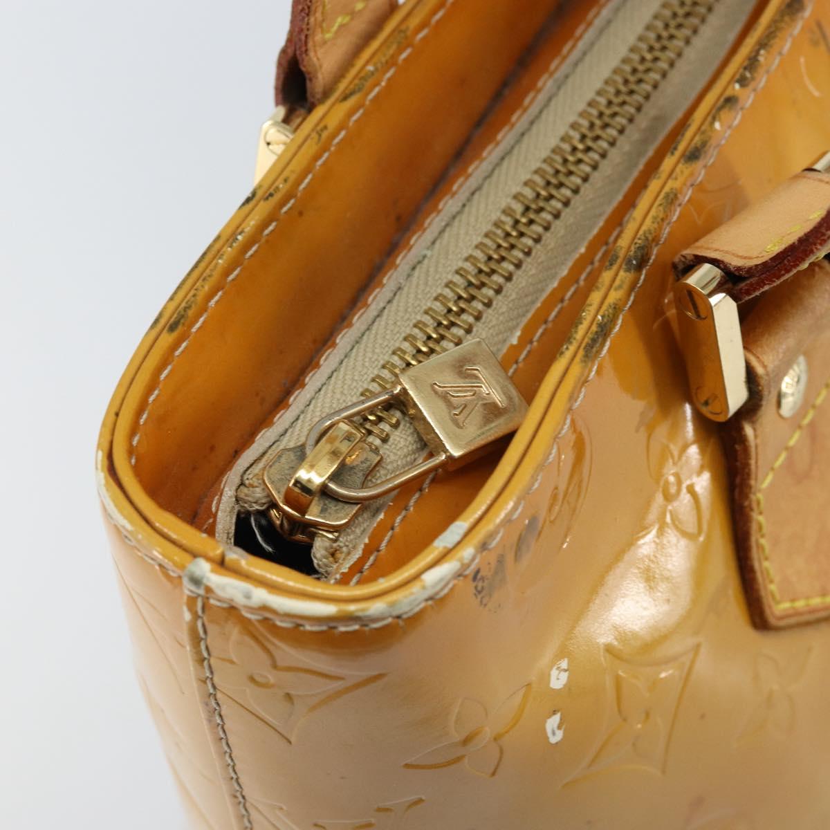 LOUIS VUITTON Monogram Vernis Houston Hand Bag Beige M91004 LV Auth 173330