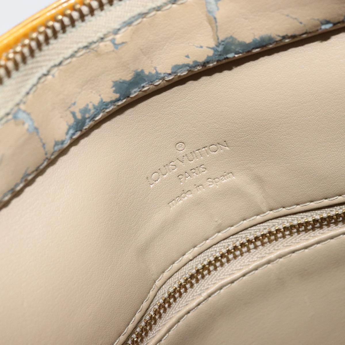 LOUIS VUITTON Monogram Vernis Houston Hand Bag Beige M91004 LV Auth 173330