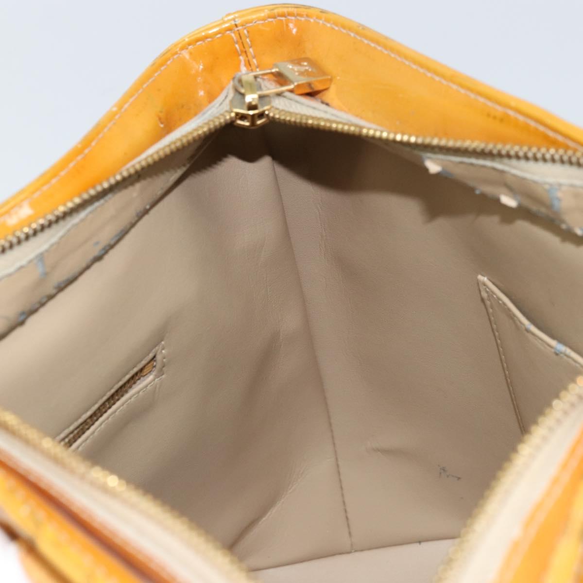 LOUIS VUITTON Monogram Vernis Houston Hand Bag Beige M91004 LV Auth 173330