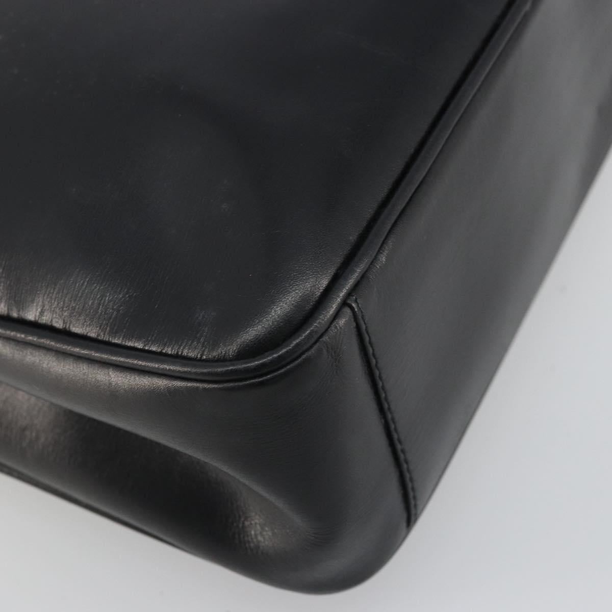 GUCCI Shoulder Bag Leather Black Gold 001 46 1641 Auth 173331