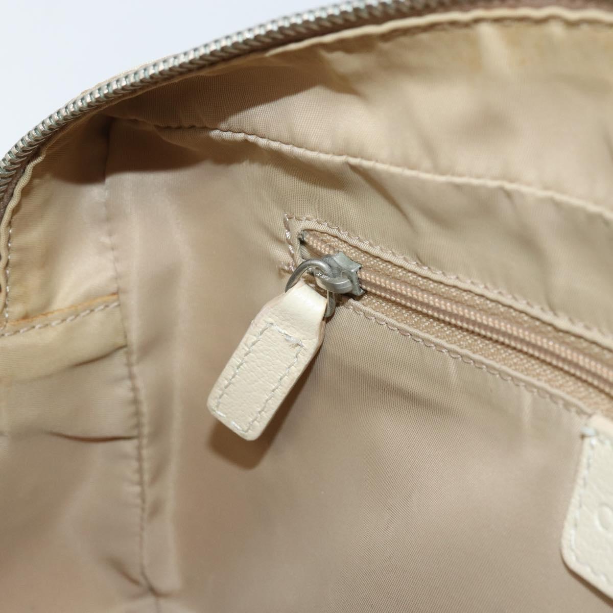 Christian Dior Trotter Canvas Shoulder Bag PVC Ivory Silver Auth 173352V