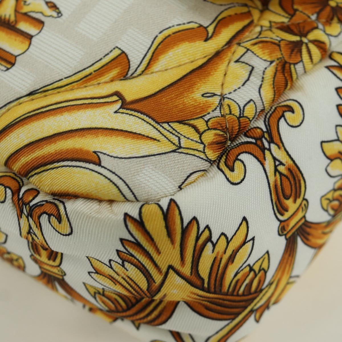 FENDI Zucca Canvas Fenderche VERSACE Mamma Baguette Bag White Auth 173367SAM