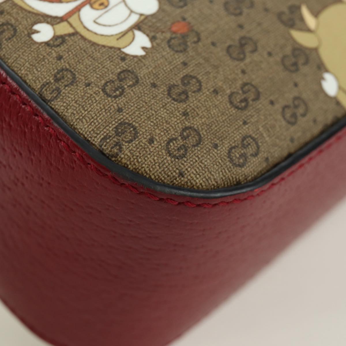 GUCCI Micro GG Supreme Fujiko-Pro Web Sherry Bag PVC Beige 574886 Auth 173369SM