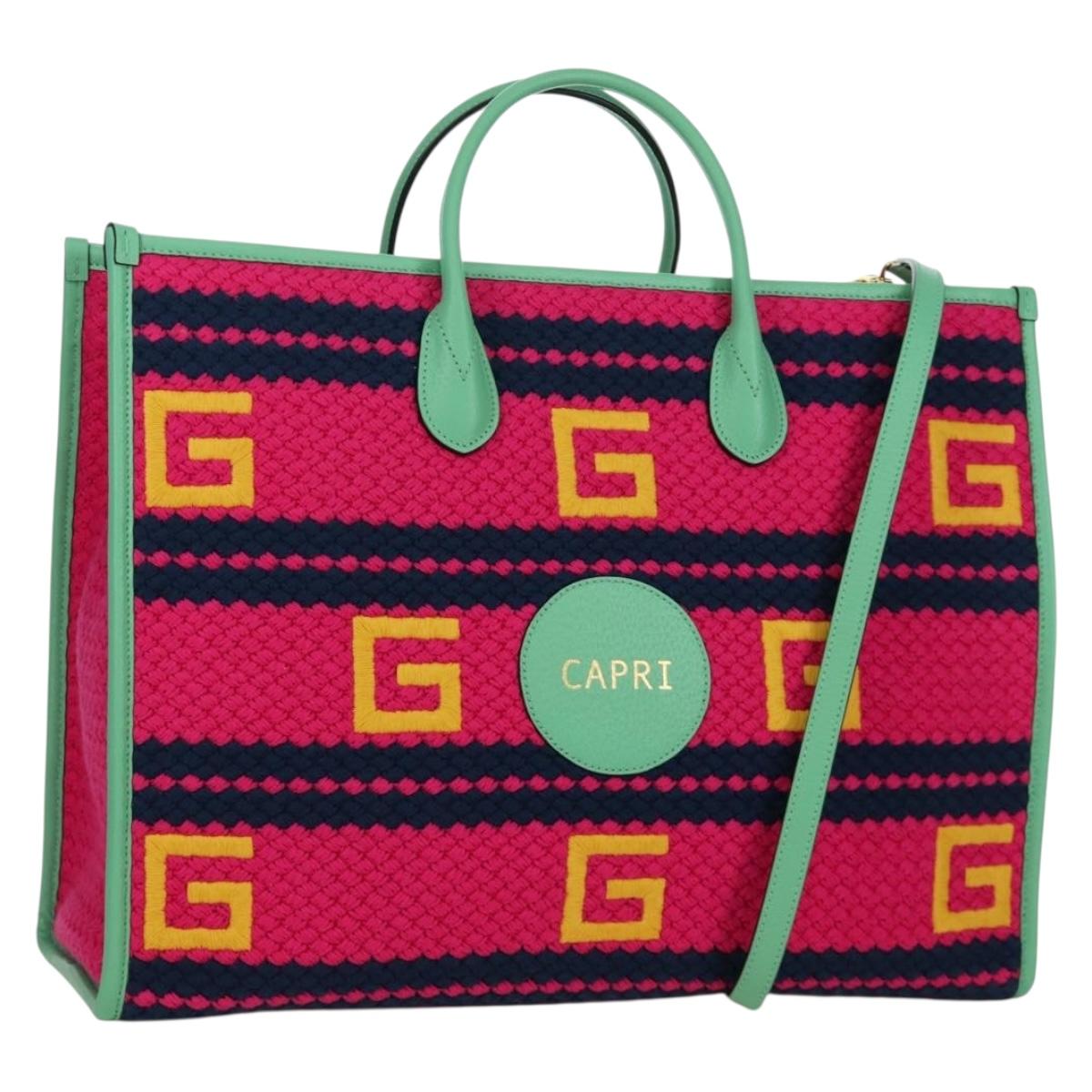 GUCCI Resort Collection Capri Bag Knitted Fabrics 2way 663709 Auth 173375SAM