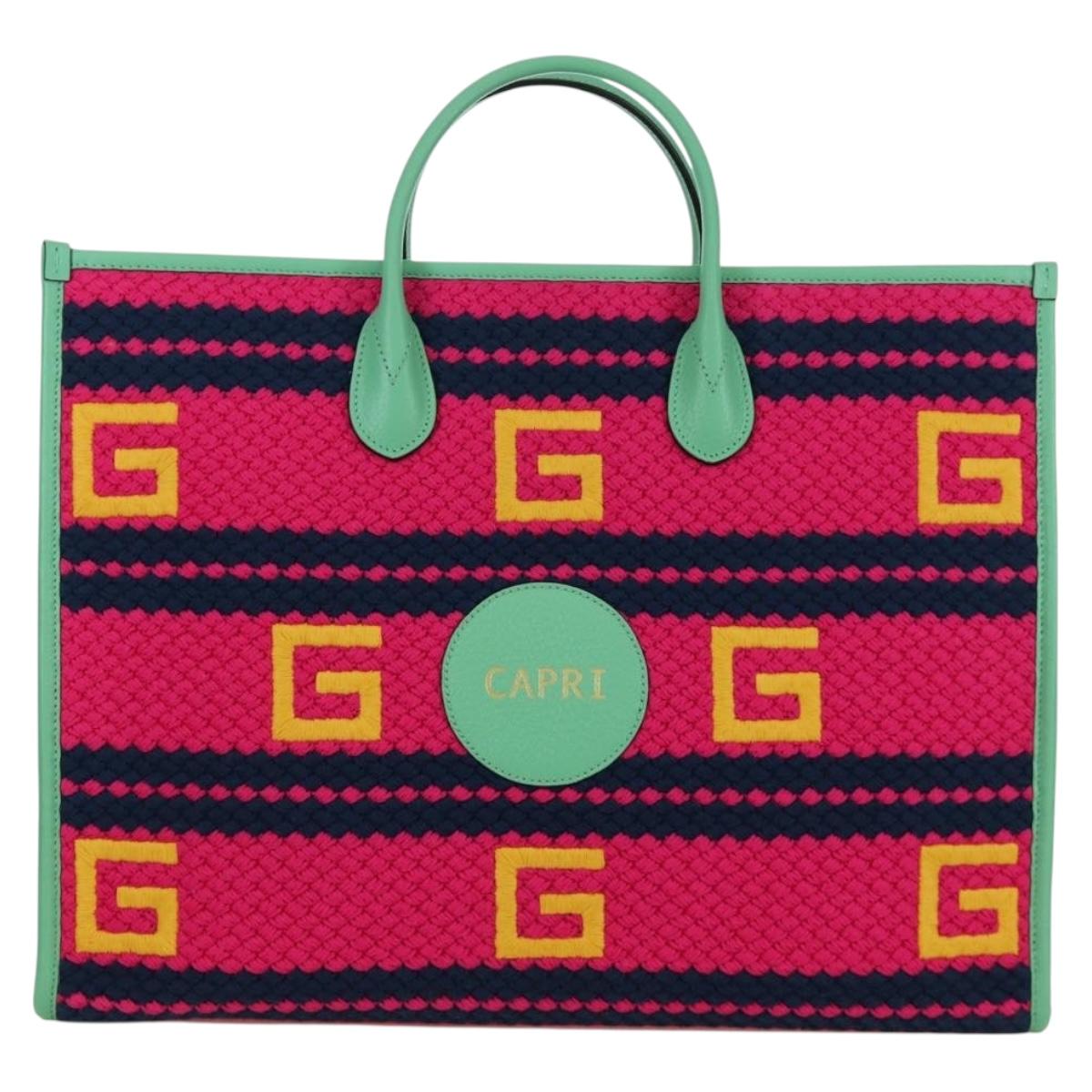 GUCCI Resort Collection Capri Bag Knitted Fabrics 2way 663709 Auth 173375SAM