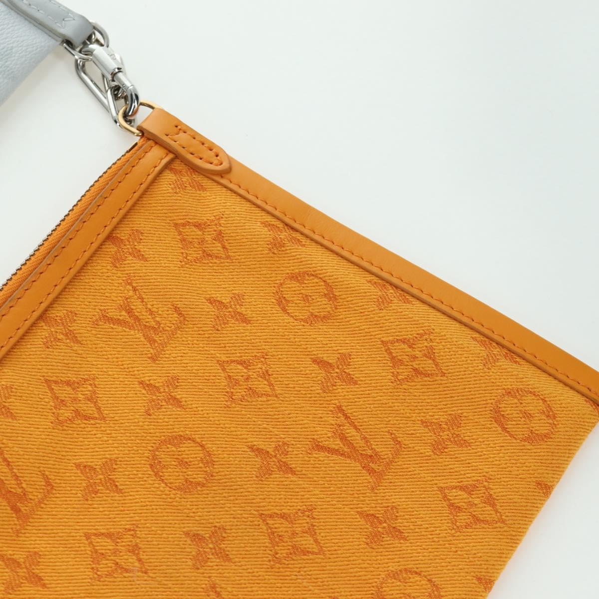 LOUIS VUITTON Monogram Flat Messenger Shoulder Bag Yellow M44640 Auth 173381SAM