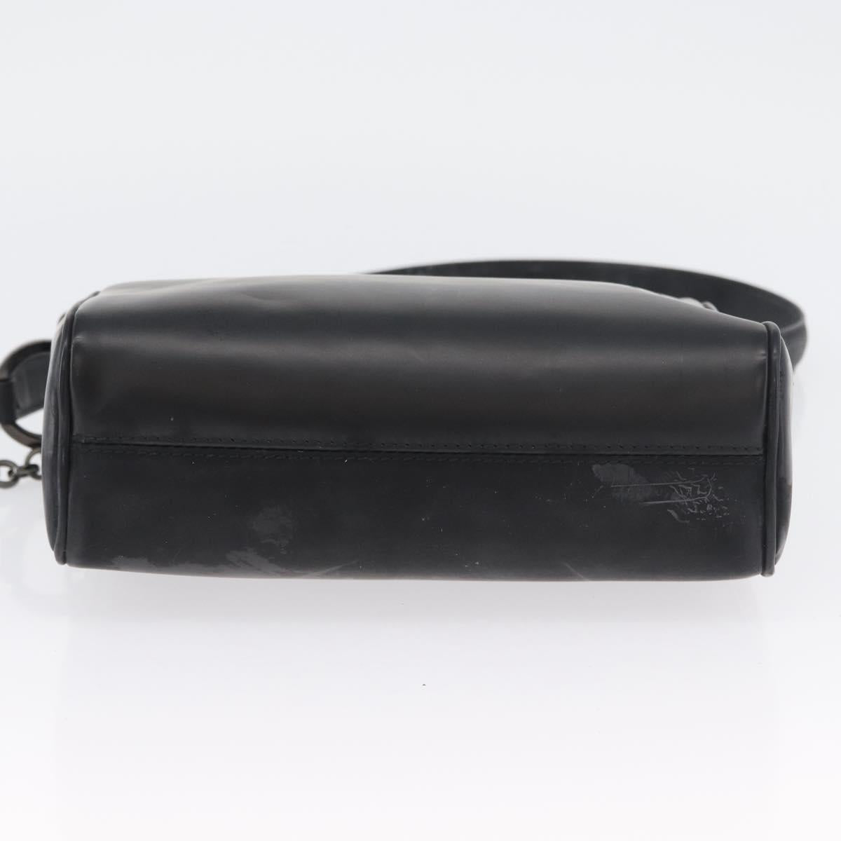 Salvatore Ferragamo Gancini Shoulder Bag Leather Black Silver Auth 173384