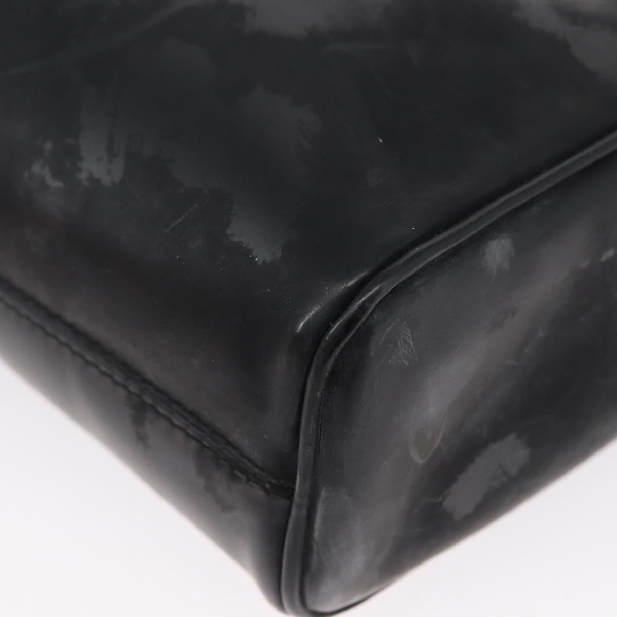 Salvatore Ferragamo Gancini Shoulder Bag Leather Black Silver Auth 173384