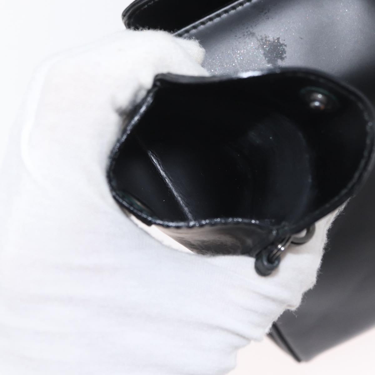 Salvatore Ferragamo Gancini Shoulder Bag Leather Black Silver Auth 173384