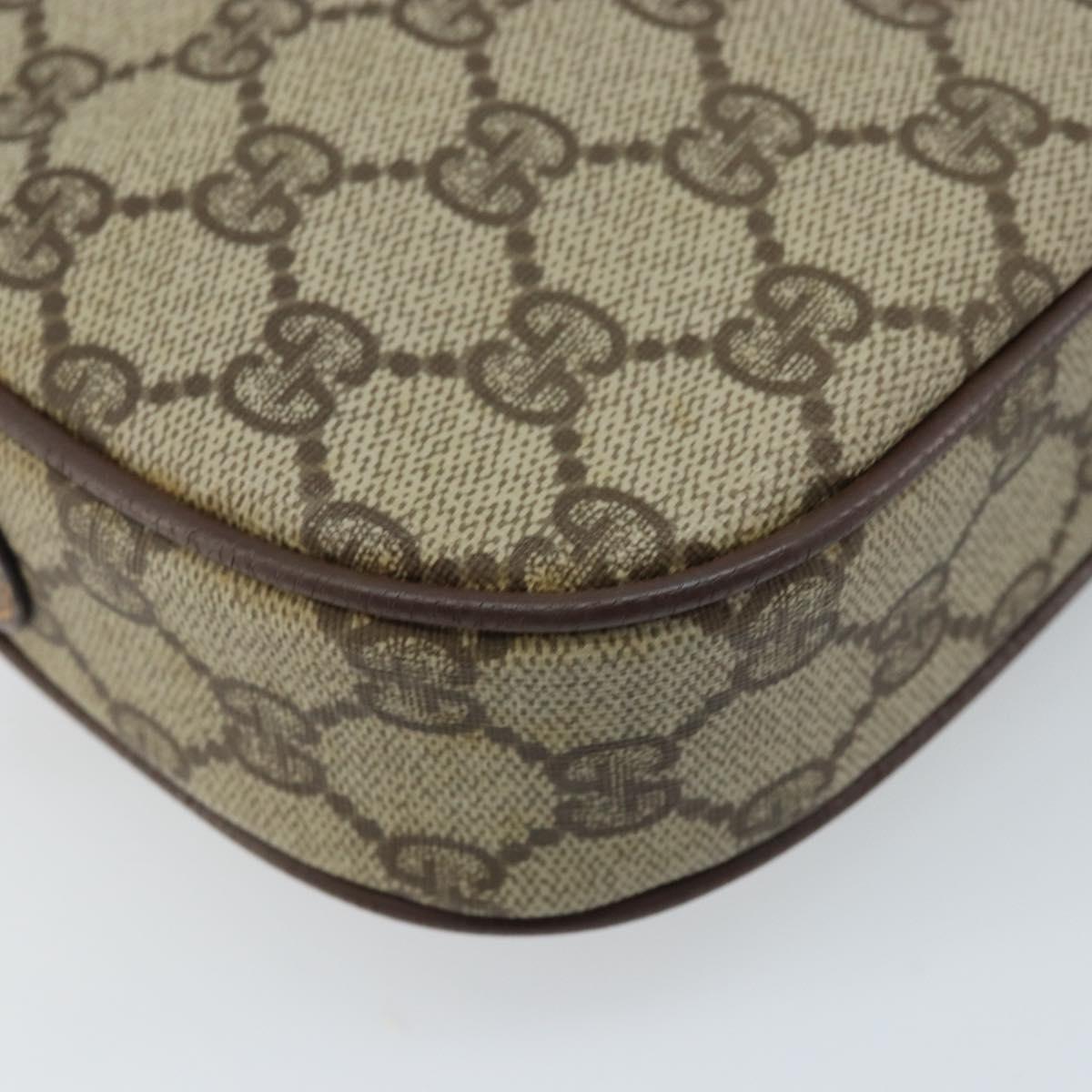 GUCCI GG Supreme Web Sherry Line Bag PVC Beige 007 58 6112 4002 Auth 173387