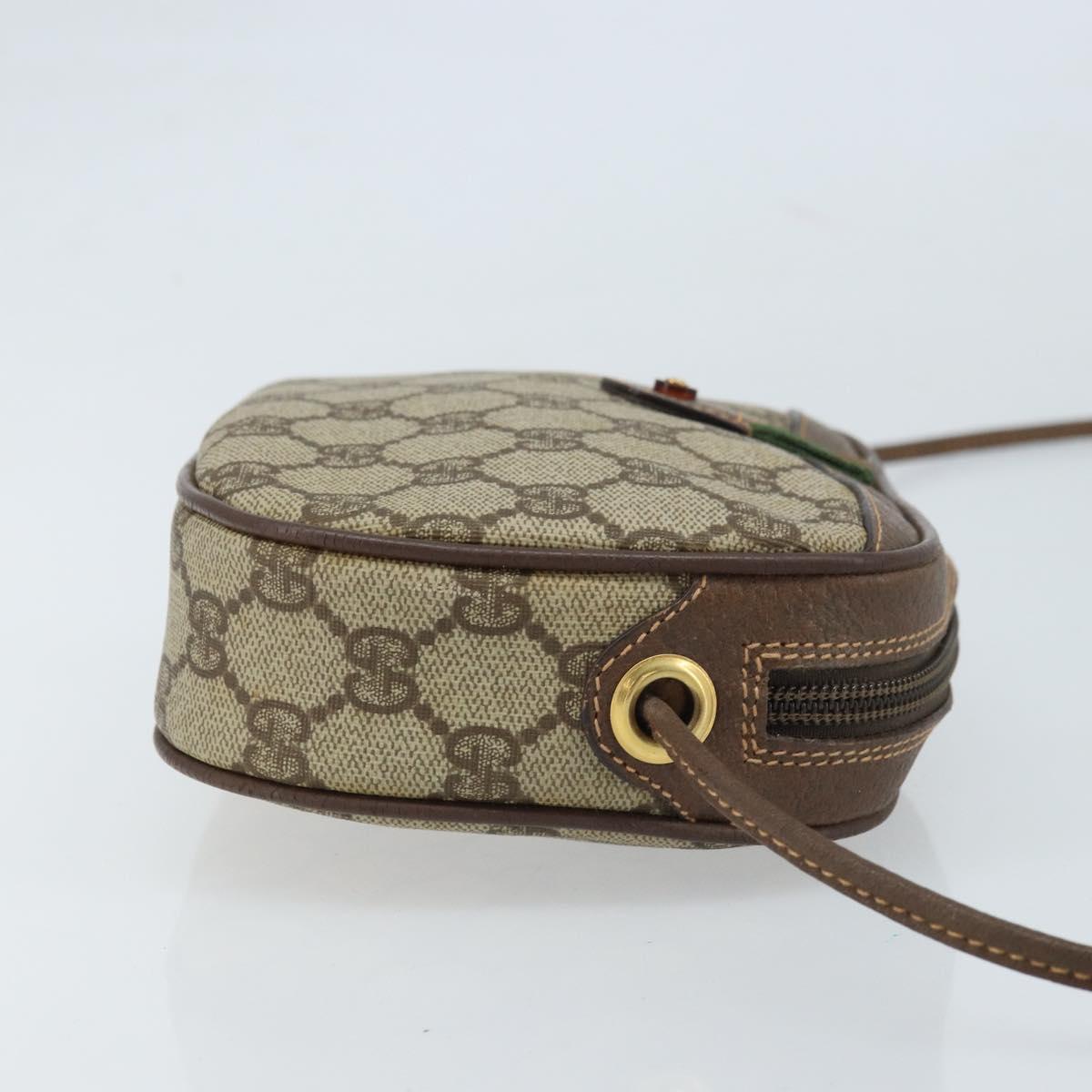 GUCCI GG Supreme Web Sherry Line Bag PVC Beige 007 58 6112 4002 Auth 173387