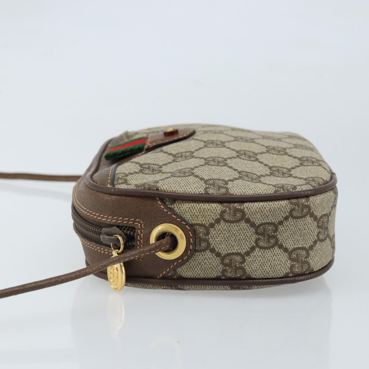 GUCCI GG Supreme Web Sherry Line Bag PVC Beige 007 58 6112 4002 Auth 173387