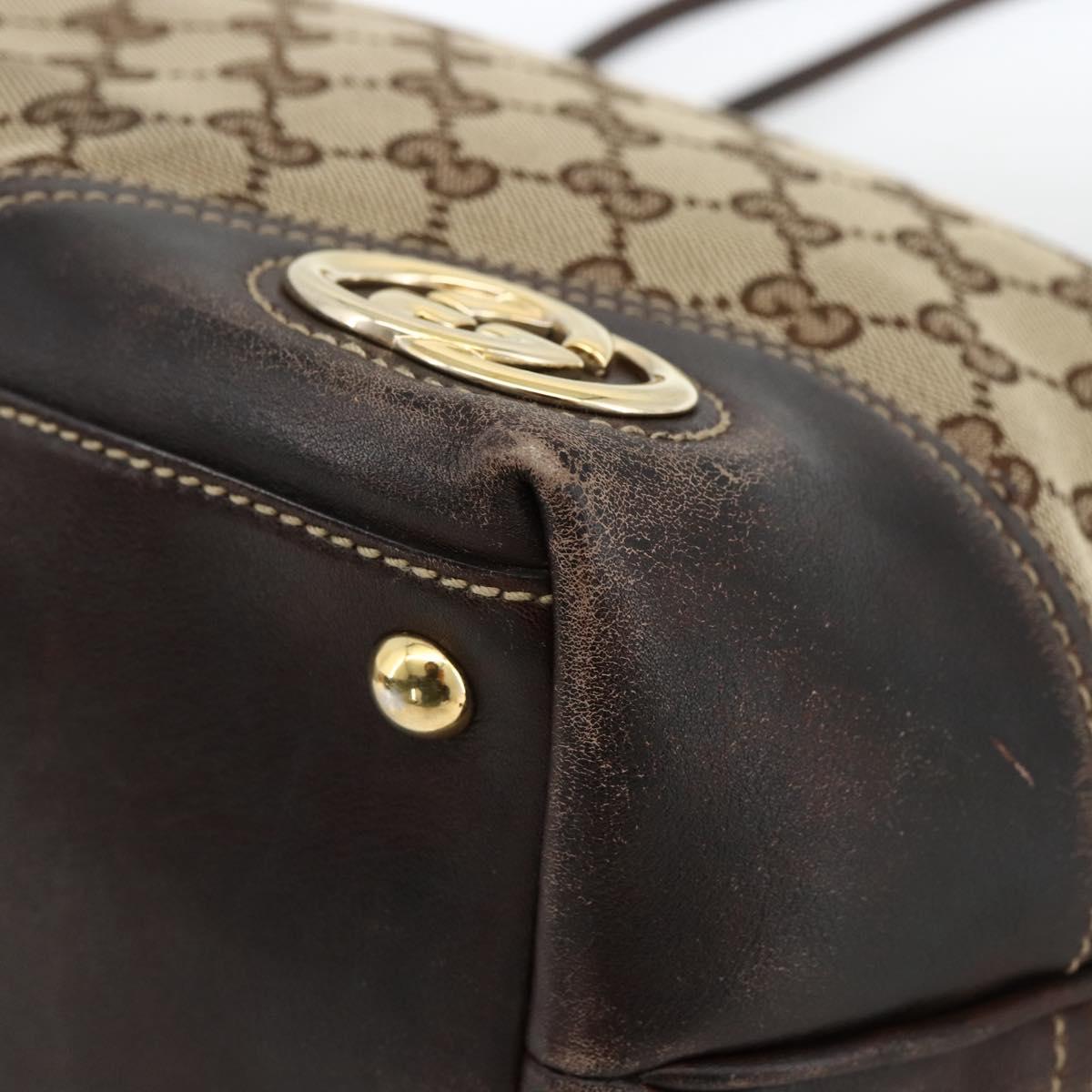 GUCCI GG Canvas Abbey Tote Bag Beige Gold 169946 Auth 173390