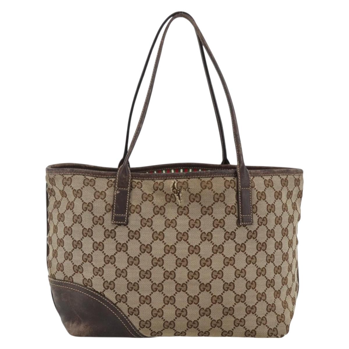 GUCCI GG Canvas Abbey Tote Bag Beige Gold 169946 Auth 173390