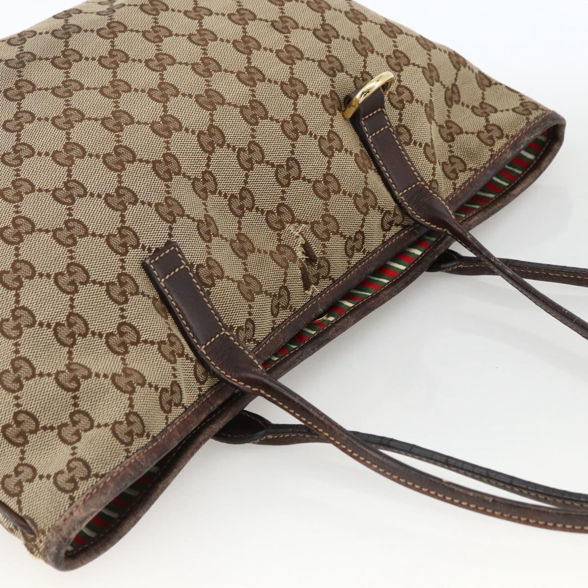GUCCI GG Canvas Abbey Tote Bag Beige Gold 169946 Auth 173390