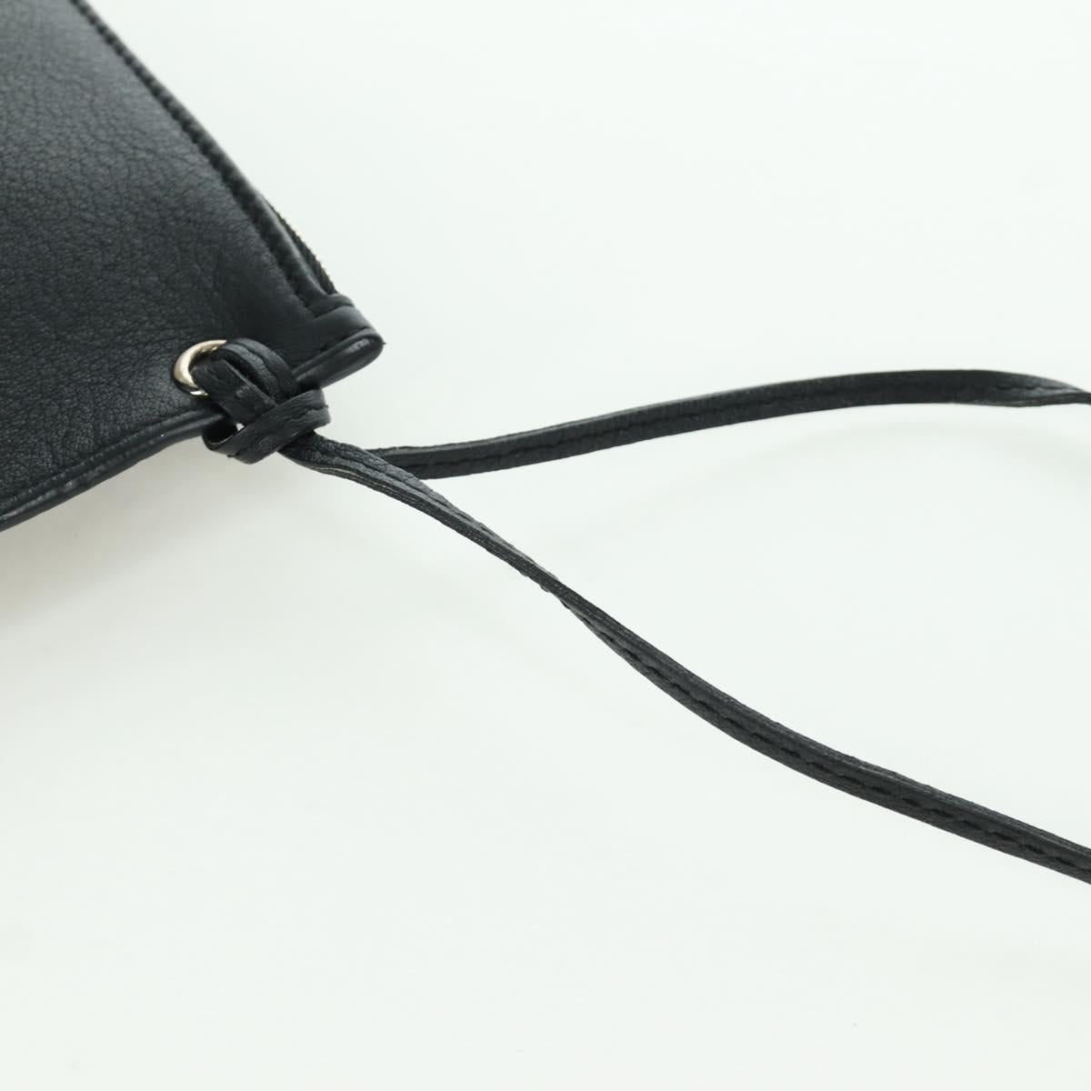 BALENCIAGA Clutch Bag Leather Black Silver Auth 173393A
