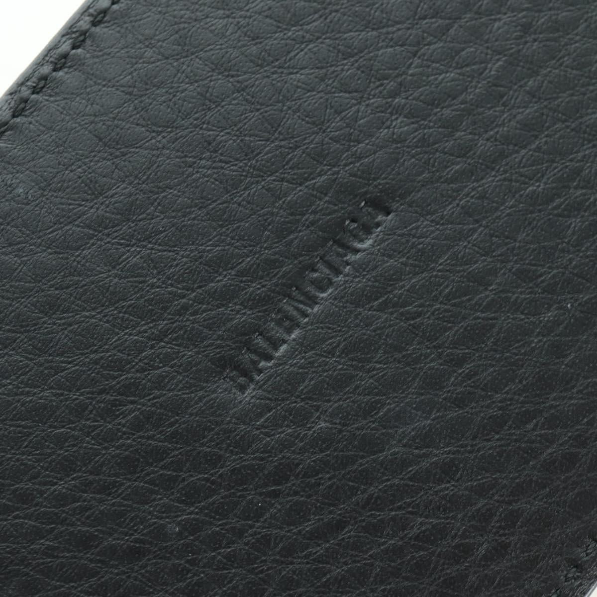 BALENCIAGA Clutch Bag Leather Black Silver Auth 173393A