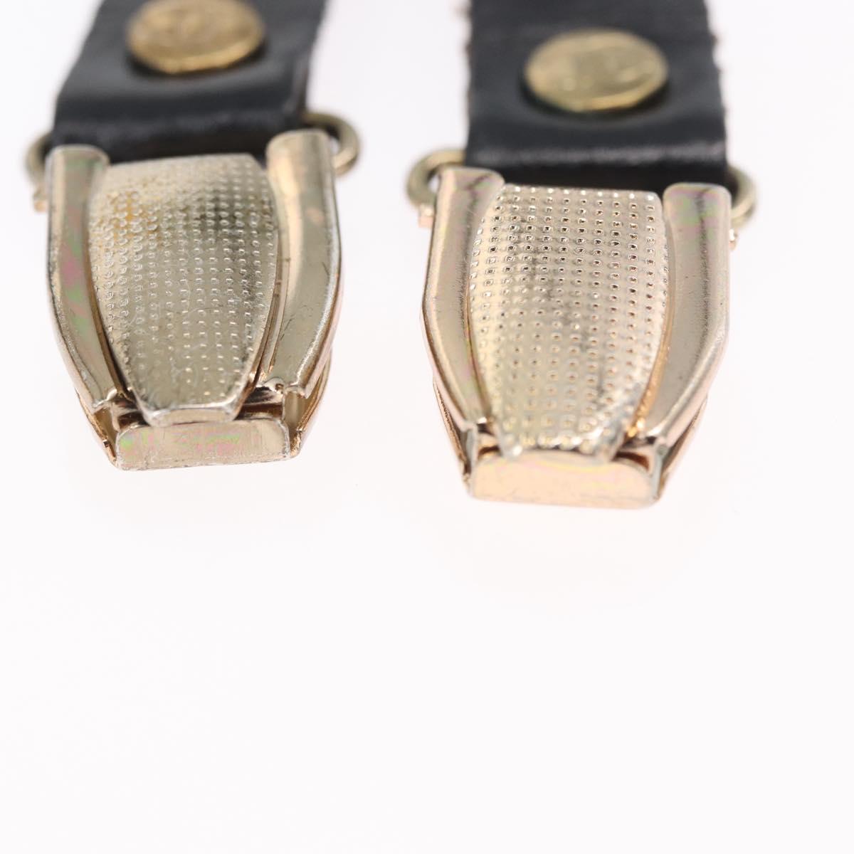 CHANEL Suspenders Canvas Black CC Auth 173409V