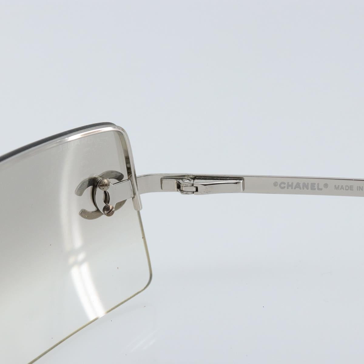 CHANEL COCO Mark Sunglasses metal Silver 4092-B CC Auth 173415V