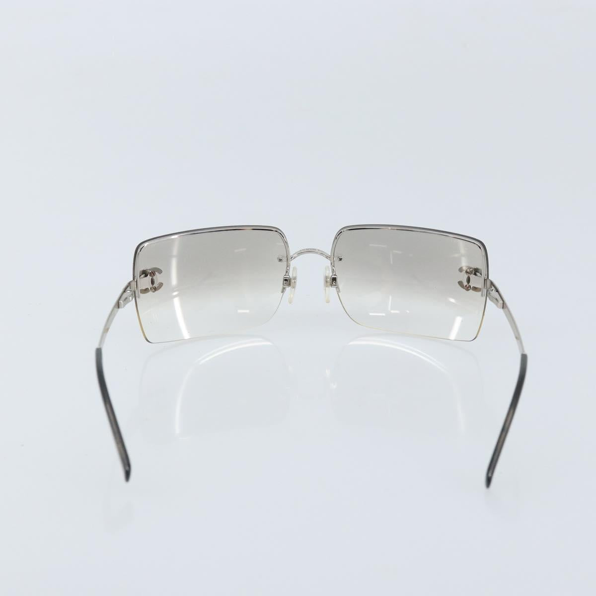 CHANEL COCO Mark Sunglasses metal Silver 4092-B CC Auth 173415V