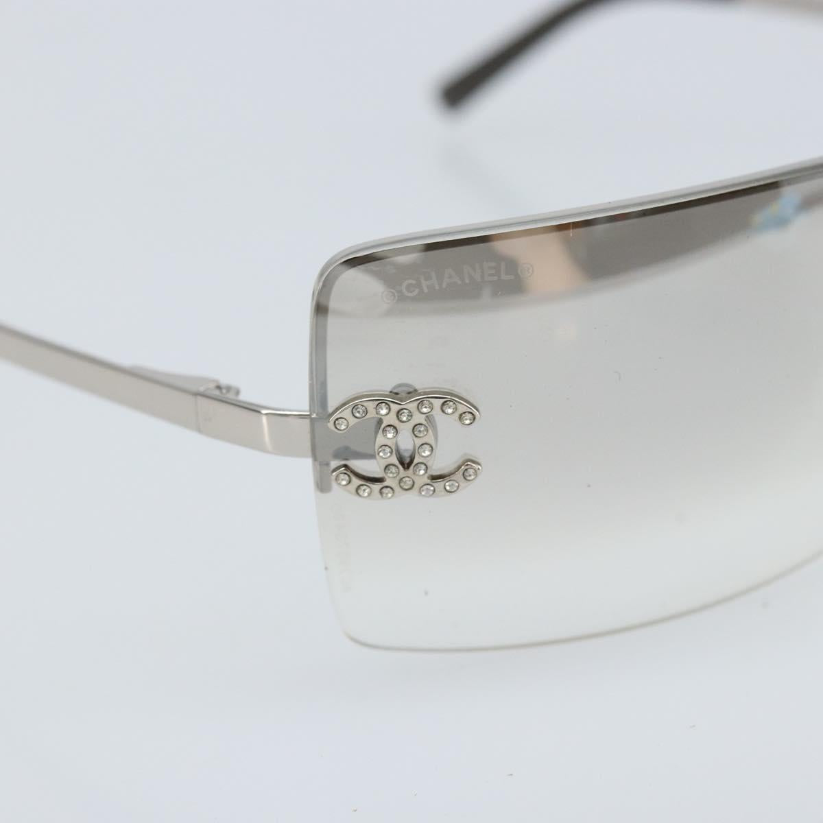 CHANEL COCO Mark Sunglasses metal Silver 4092-B CC Auth 173415V