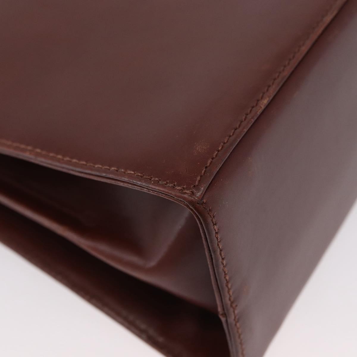 Salvatore Ferragamo Gancini Hand Bag Leather 2way Brown Gold Auth 173424